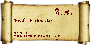 Novák Apostol névjegykártya